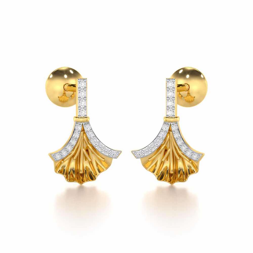 Shimmering Opulence Silver Earrings - Yellow Gold - Image 2
