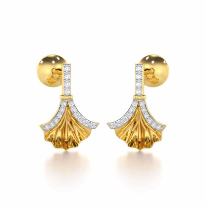 Shimmering Opulence Silver Earrings - Yellow Gold - Image 2