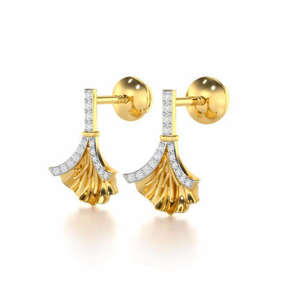 Shimmering Opulence Silver Earrings - Yellow Gold - Image 3