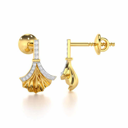 Shimmering Opulence Silver Earrings - Yellow Gold - Image 4