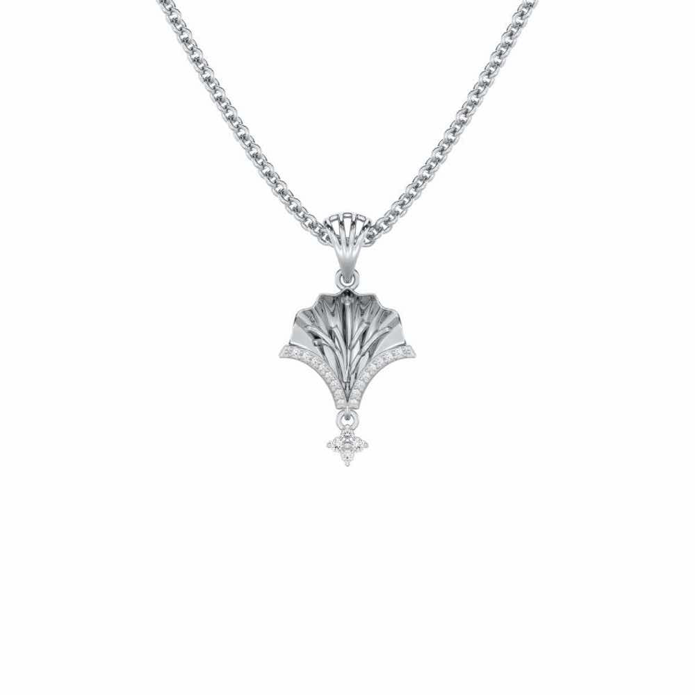 Shimmering Opulence Silver Pendant - White Gold - Image 1