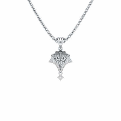Shimmering Opulence Silver Pendant - White Gold - Image 1