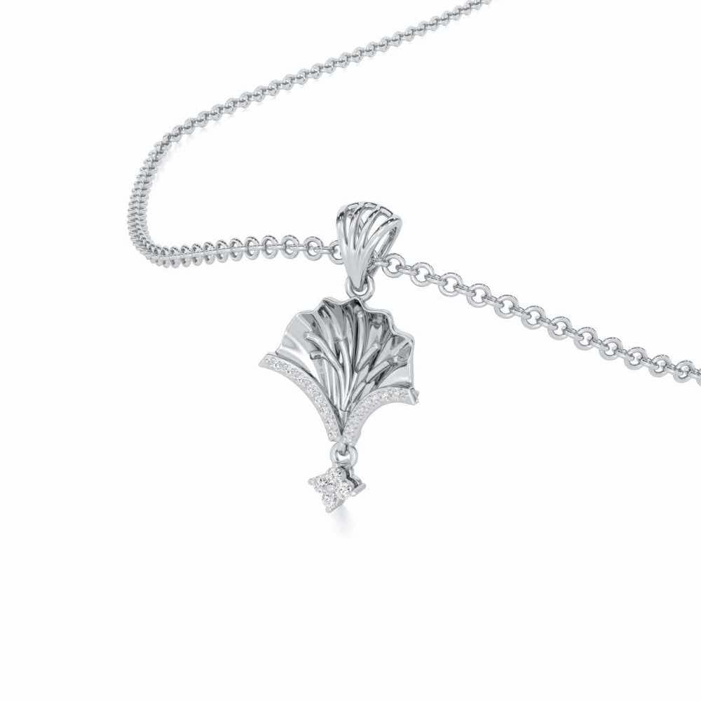 Shimmering Opulence Silver Pendant - White Gold - Image 2