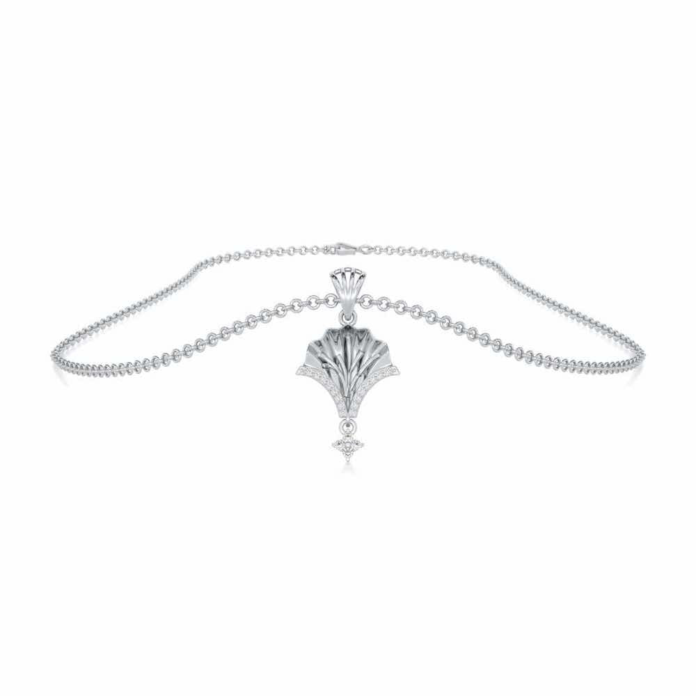 Shimmering Opulence Silver Pendant - White Gold - Image 3