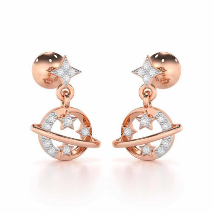 Shimmering Serendipity Silver Stud Earrings - Rose Gold - Image 1