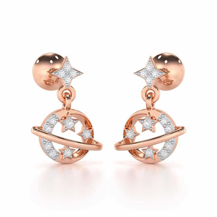 Shimmering Serendipity Silver Stud Earrings - Rose Gold - Image 1