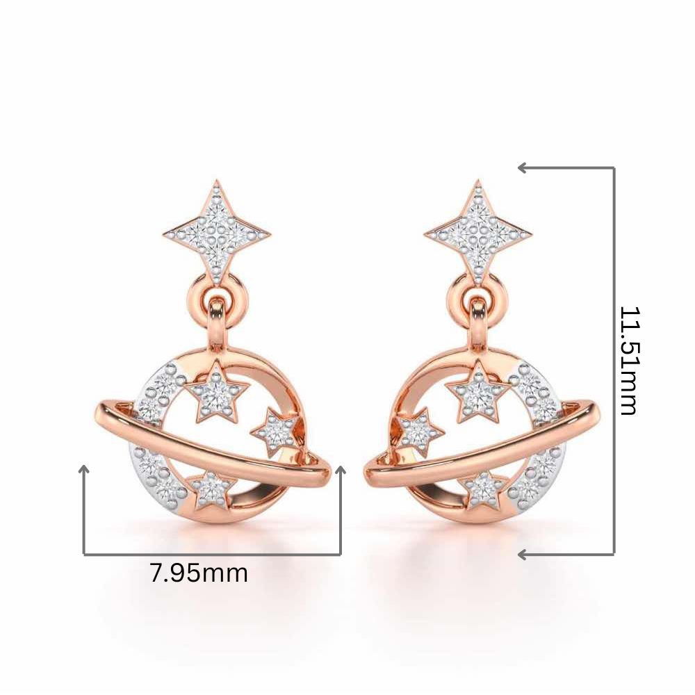 Shimmering Serendipity Silver Stud Earrings - Rose Gold - Image 2