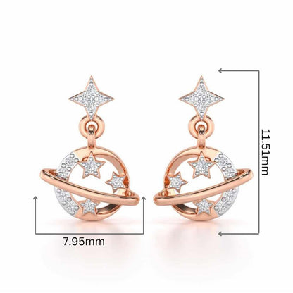 Shimmering Serendipity Silver Stud Earrings - Rose Gold - Image 2