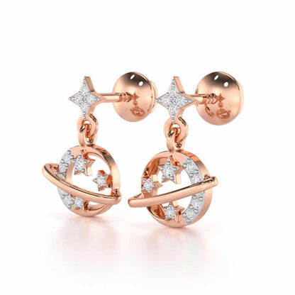 Shimmering Serendipity Silver Stud Earrings - Rose Gold - Image 3