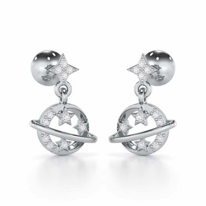 Shimmering Serendipity Silver Stud Earrings - White Gold - Image 1