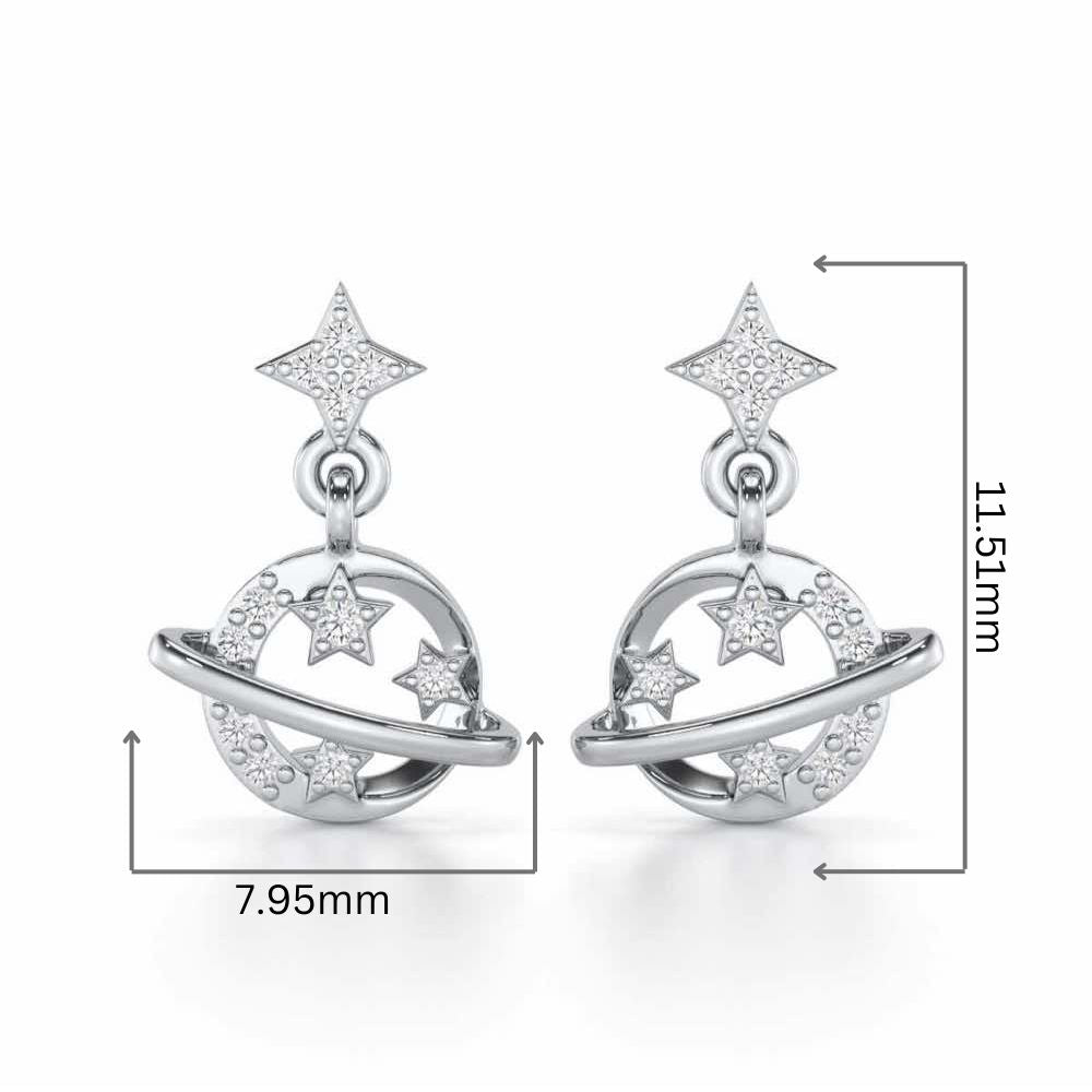 Shimmering Serendipity Silver Stud Earrings - White Gold - Image 2