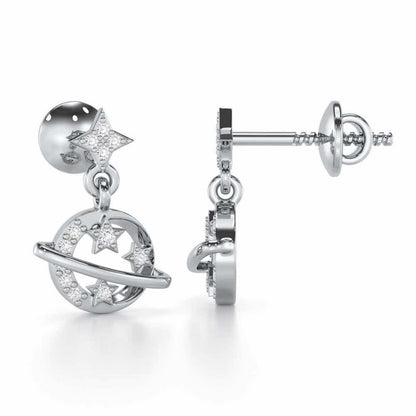 Shimmering Serendipity Silver Stud Earrings - White Gold - Image 4