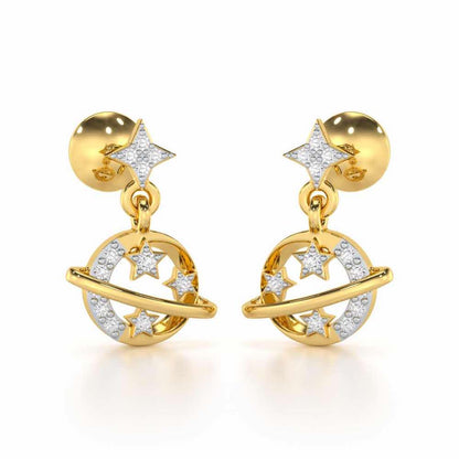 Shimmering Serendipity Silver Stud Earrings - Yellow Gold - Image 1