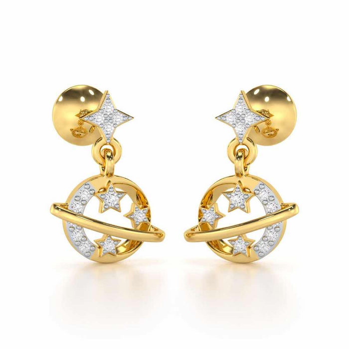 Shimmering Serendipity Silver Stud Earrings - Yellow Gold - Image 1