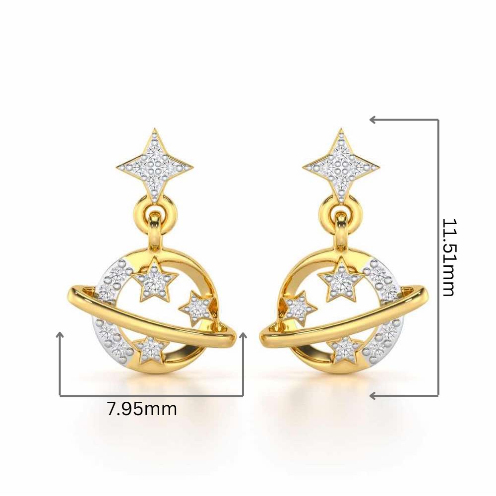 Shimmering Serendipity Silver Stud Earrings - Yellow Gold - Image 2