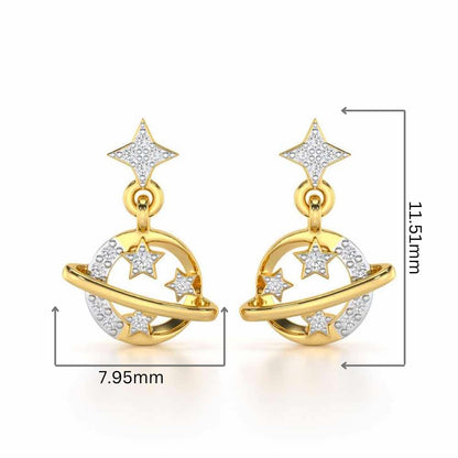 Shimmering Serendipity Silver Stud Earrings - Yellow Gold - Image 2