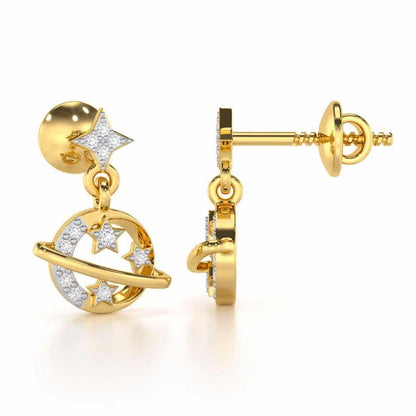 Shimmering Serendipity Silver Stud Earrings - Yellow Gold - Image 4