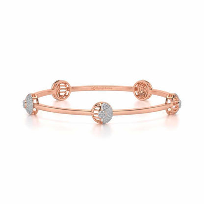 Shimmy Rounds Silver Bangles - Rose Gold - Image 5