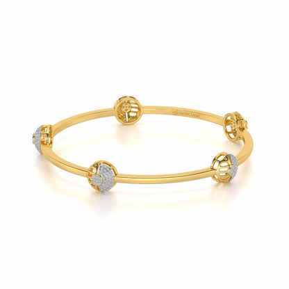 Shimmy Rounds Silver Bangles - Yellow Gold - Image 2
