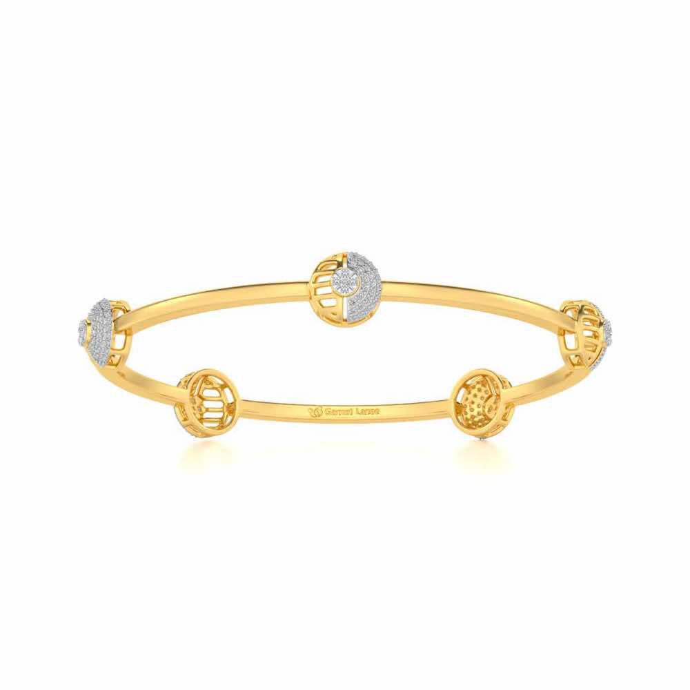 Shimmy Rounds Silver Bangles - Yellow Gold - Image 4