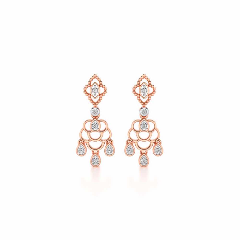 Shimmy-Shimmer Drops Earrings - Rose Gold - Image 1