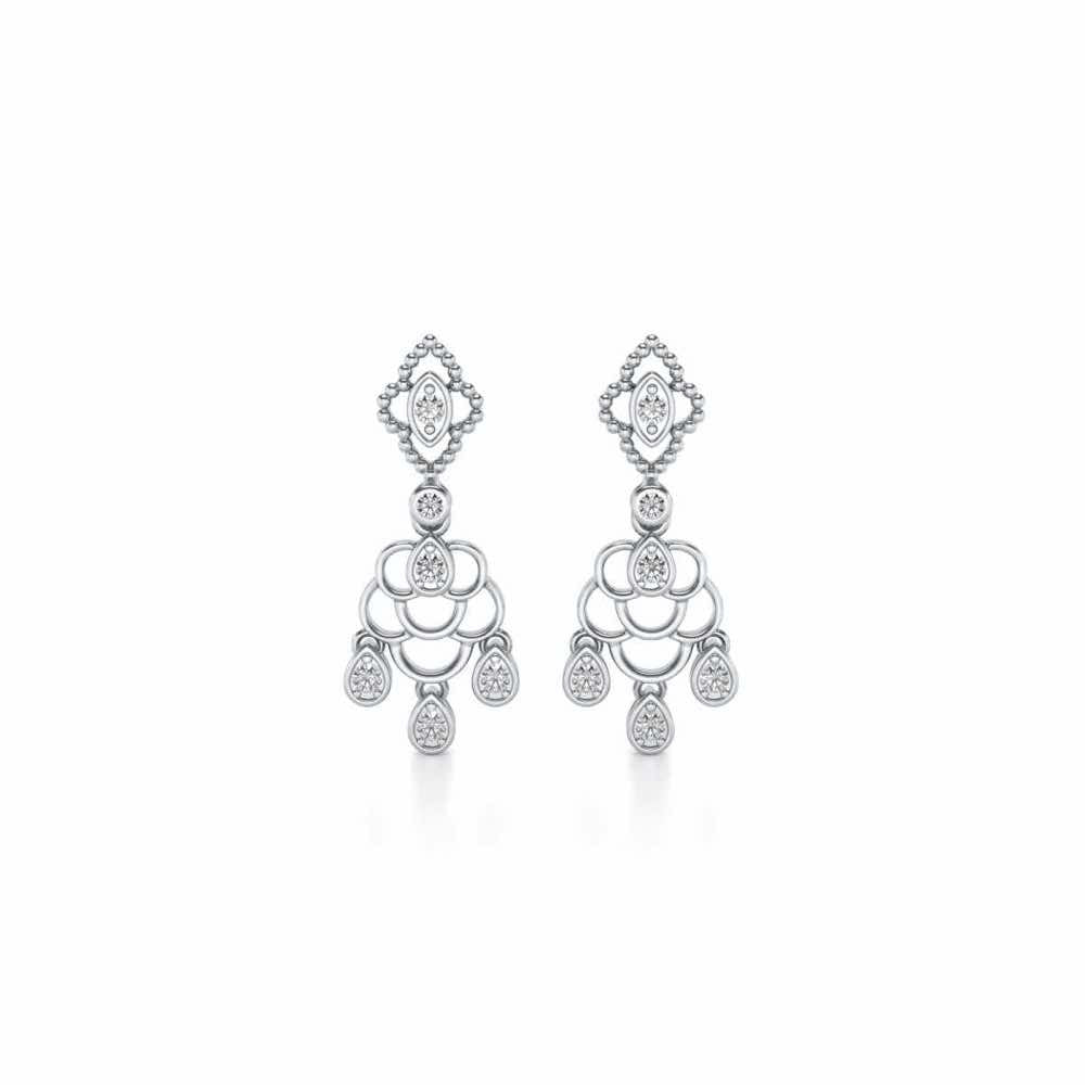 Shimmy-Shimmer Drops Earrings - White Gold - Image 1