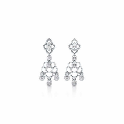 Shimmy-Shimmer Drops Earrings - White Gold - Image 1