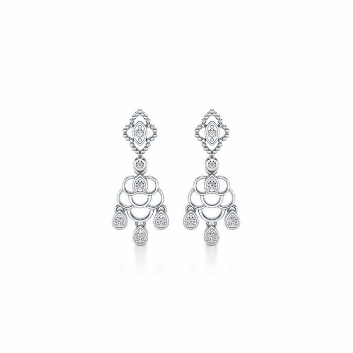 Shimmy-Shimmer Drops Earrings - White Gold - Image 1
