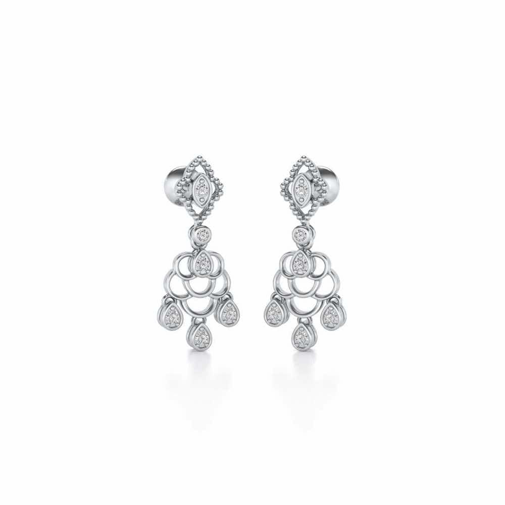 Shimmy-Shimmer Drops Earrings - White Gold - Image 2