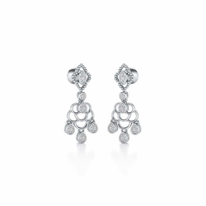 Shimmy-Shimmer Drops Earrings - White Gold - Image 2