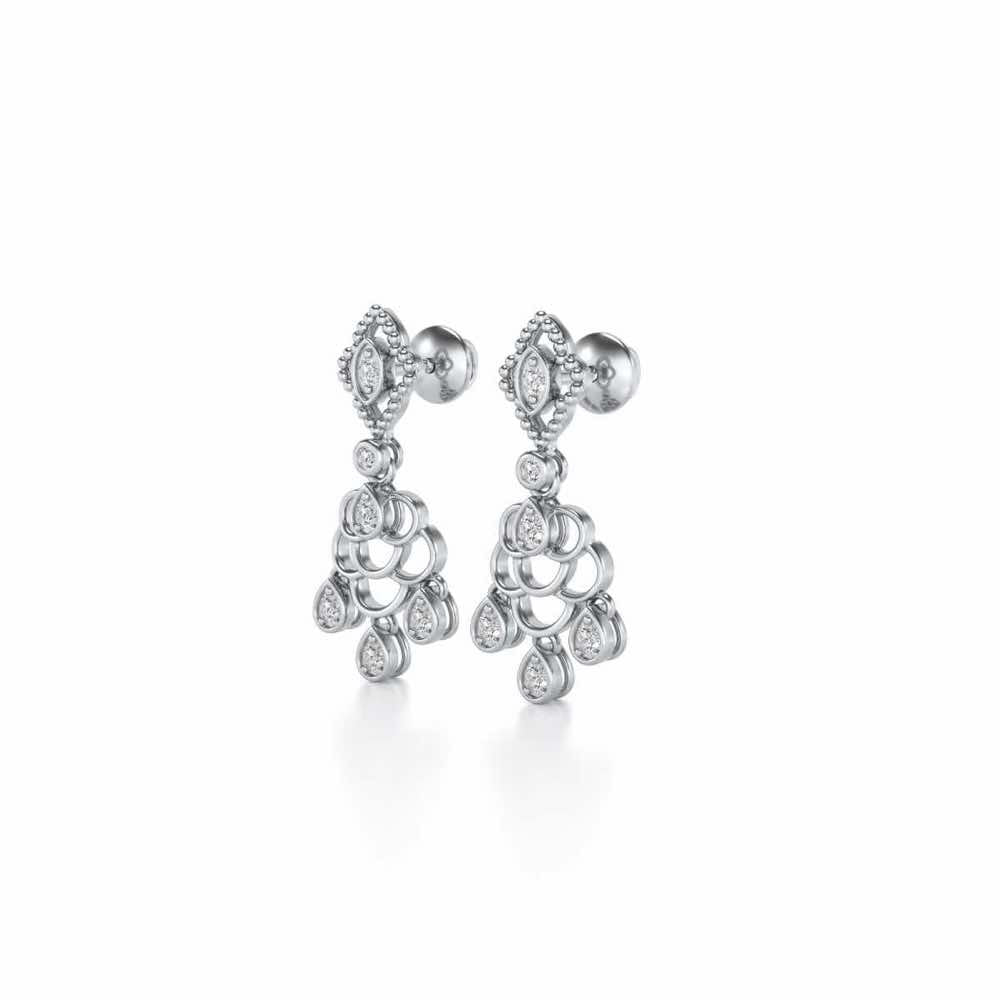 Shimmy-Shimmer Drops Earrings - White Gold - Image 3