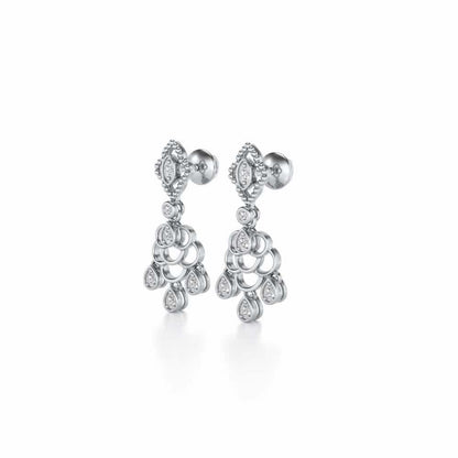 Shimmy-Shimmer Drops Earrings - White Gold - Image 3