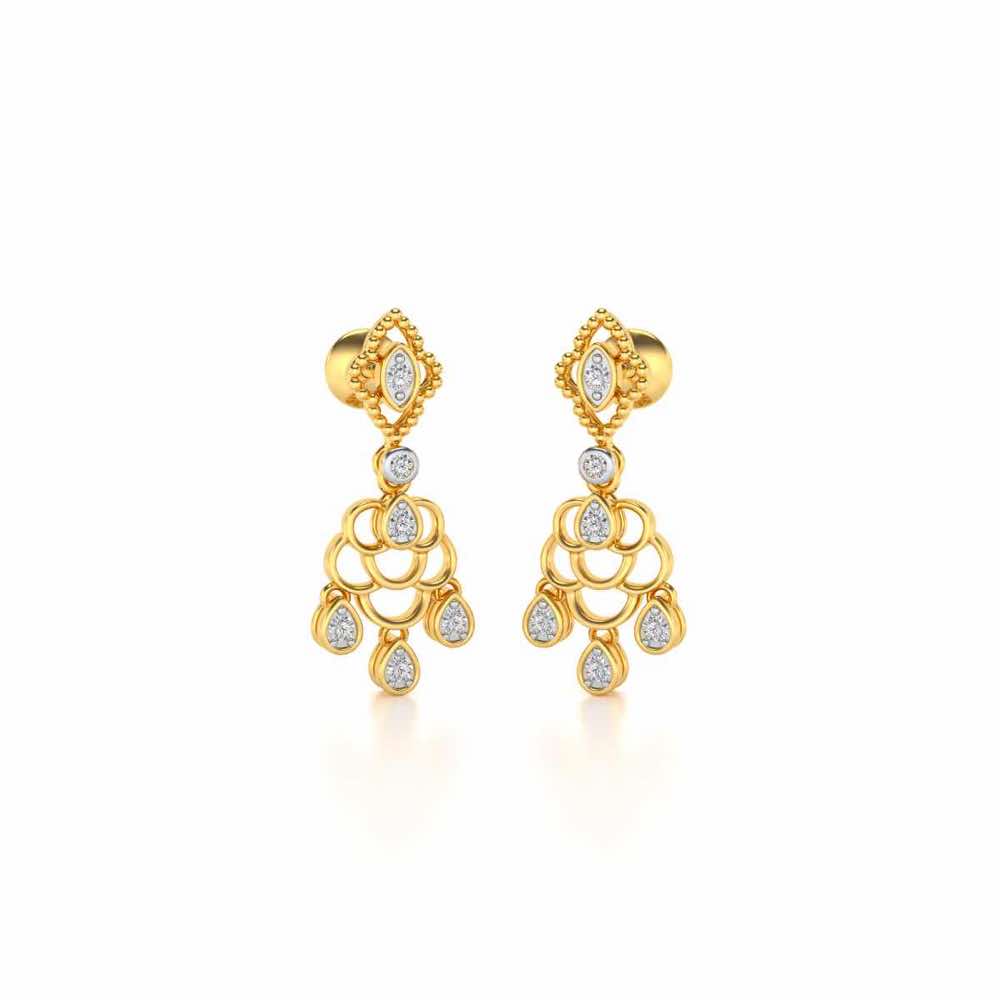 Shimmy-Shimmer Drops Earrings - Yellow Gold - Image 2