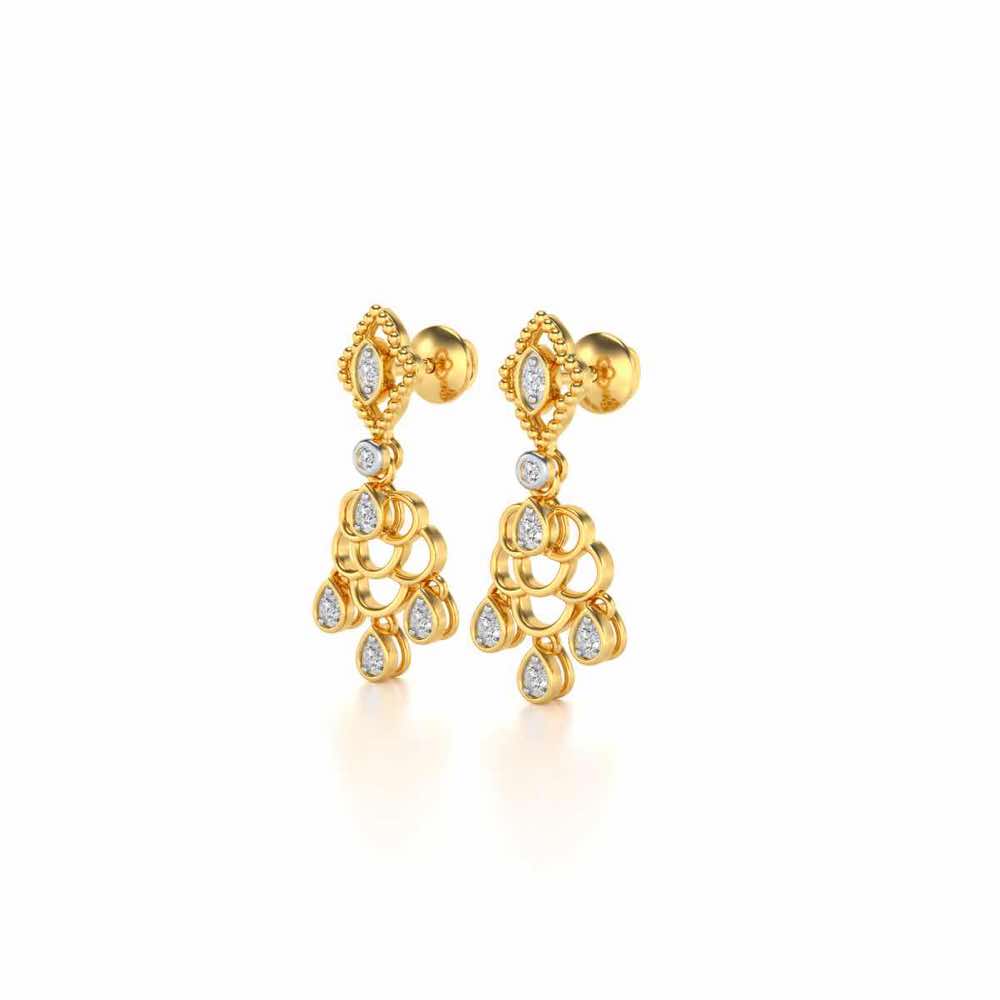 Shimmy-Shimmer Drops Earrings - Yellow Gold - Image 3
