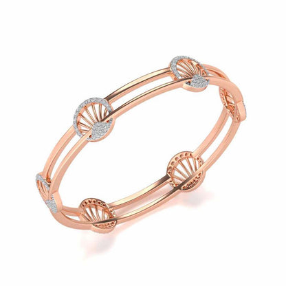 Shine Chase Silver Bangles - Rose Gold - Image 1