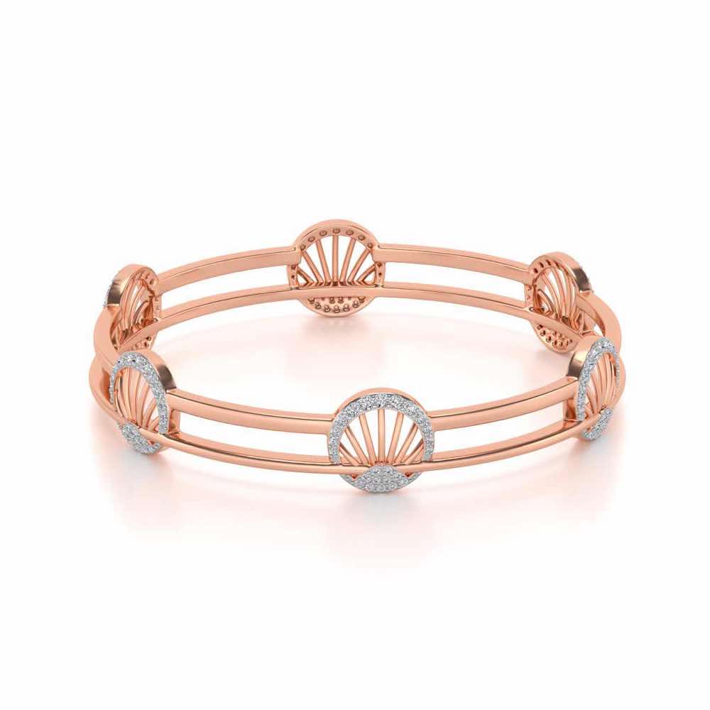 Shine Chase Silver Bangles - Rose Gold - Image 2