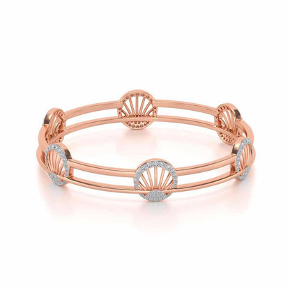 Shine Chase Silver Bangles - Rose Gold - Image 2