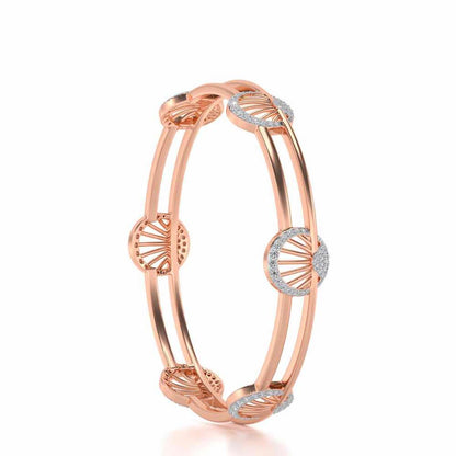 Shine Chase Silver Bangles - Rose Gold - Image 3