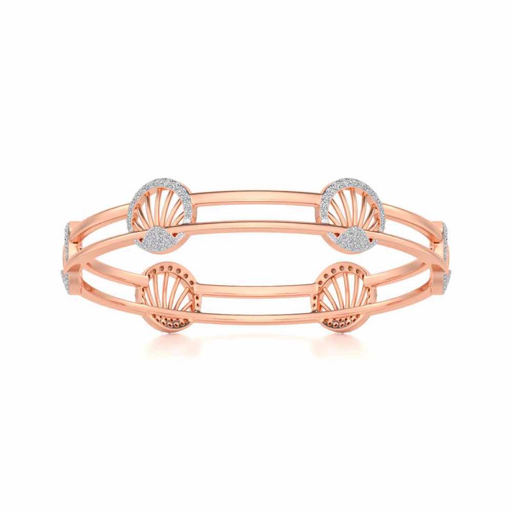Shine Chase Silver Bangles - Rose Gold - Image 4