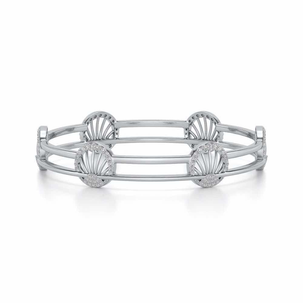 Shine Chase Silver Bangles - White Gold - Image 5