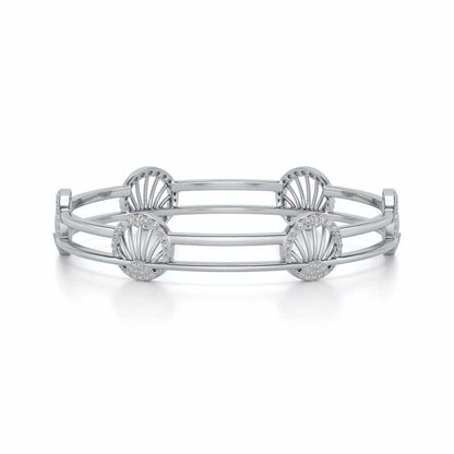 Shine Chase Silver Bangles - White Gold - Image 5