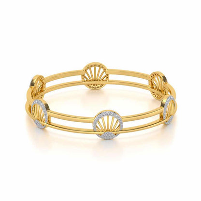Shine Chase Silver Bangles - Yellow Gold - Image 2