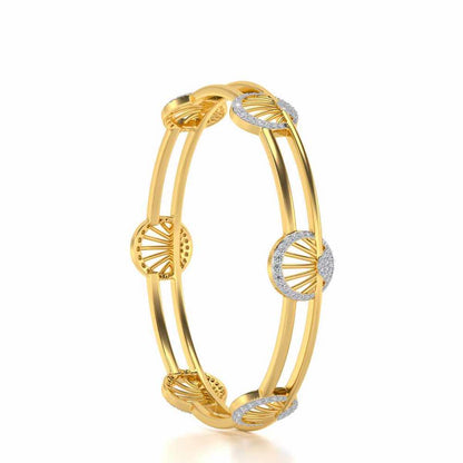 Shine Chase Silver Bangles - Yellow Gold - Image 3