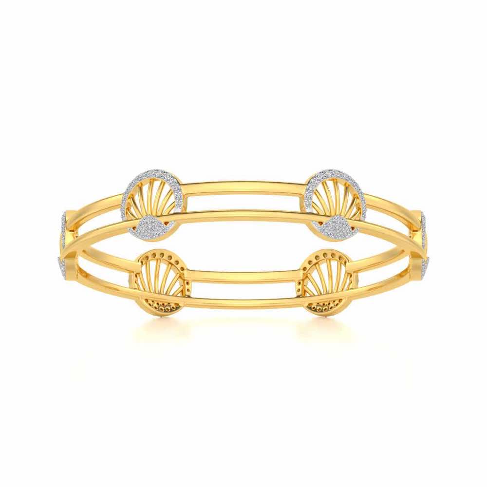 Shine Chase Silver Bangles - Yellow Gold - Image 4