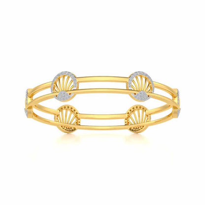 Shine Chase Silver Bangles - Yellow Gold - Image 4