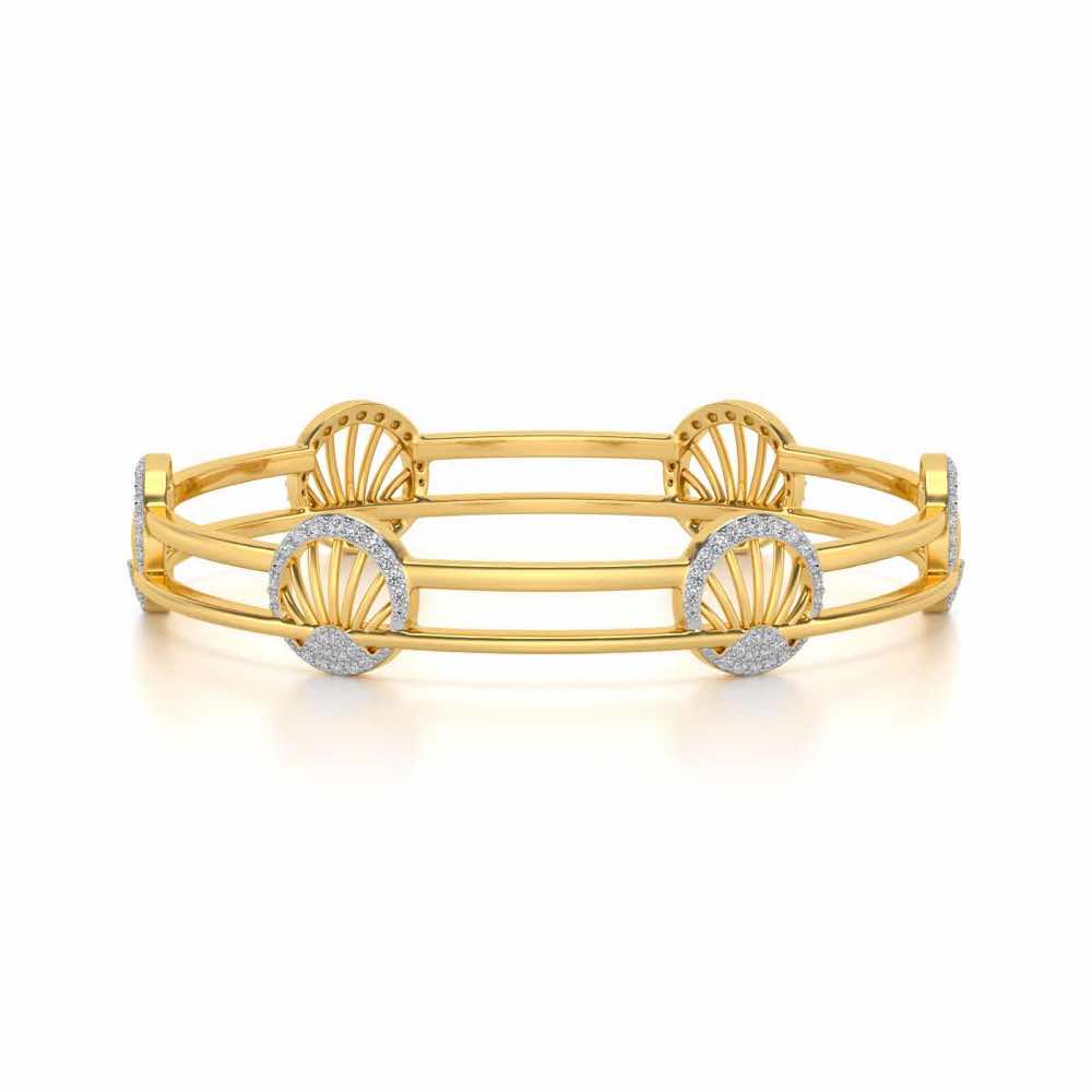 Shine Chase Silver Bangles - Yellow Gold - Image 5