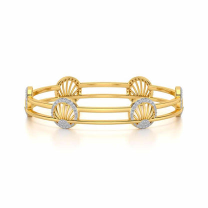 Shine Chase Silver Bangles - Yellow Gold - Image 5