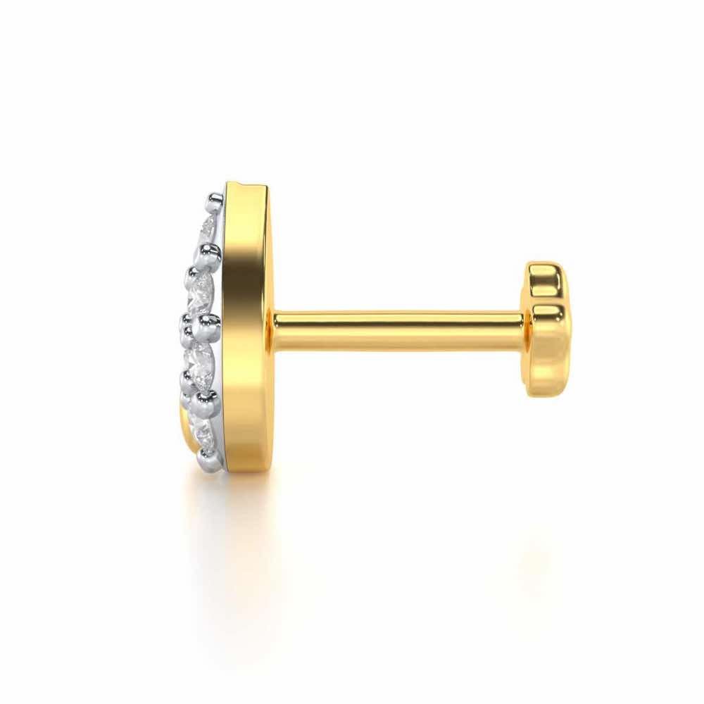 Shine Drip Silver Nosepin - Yellow Gold - Image 3