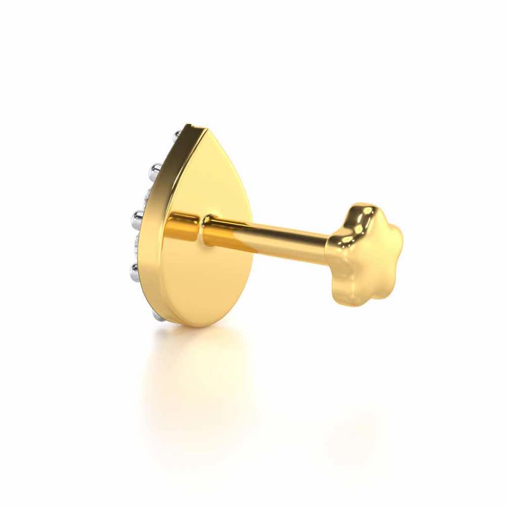 Shine Drip Silver Nosepin - Yellow Gold - Image 4