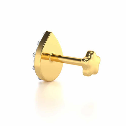Shine Drip Silver Nosepin - Yellow Gold - Image 4
